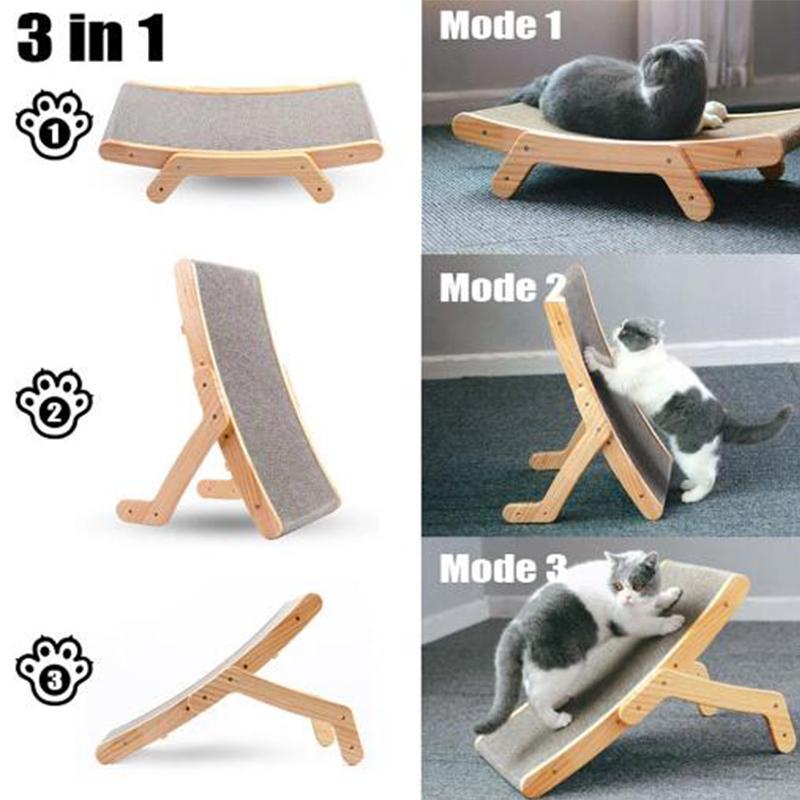 Wooden Cat Scratcher Board Detachable Lounge Bed Cat Scratching Post Grinding Claw Toys Scrapers for Cats Pet Products