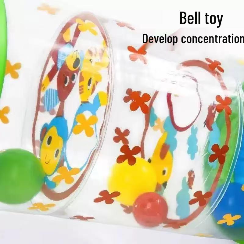 Infant Inflatable Crawling Roller with Bell: Walking Guide & Early Education Toy for 6-12 Months