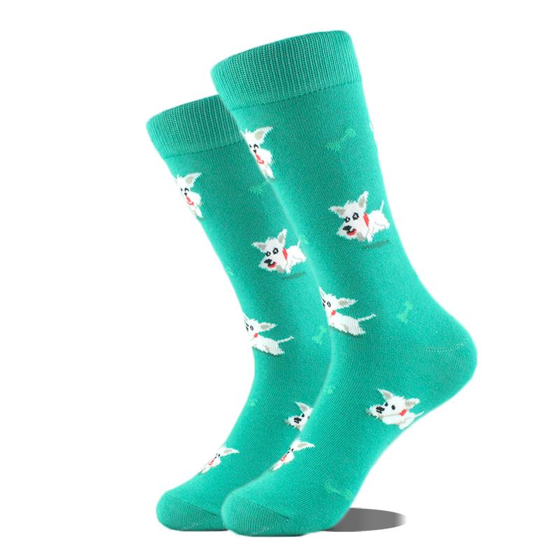 Happy Design Ctue Funny Socks Men Animals Food Pattern Sokken  Divertidos Jacquard Calcetines Unisex Hip Hop Skateboard Sox