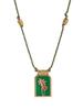 Hot selling artistic retro style tarot card heart eye flame pendant necklace for women's fashion gold-plated color preservation