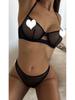 Leopard Print French Lingerie Mesh Set with Underwire