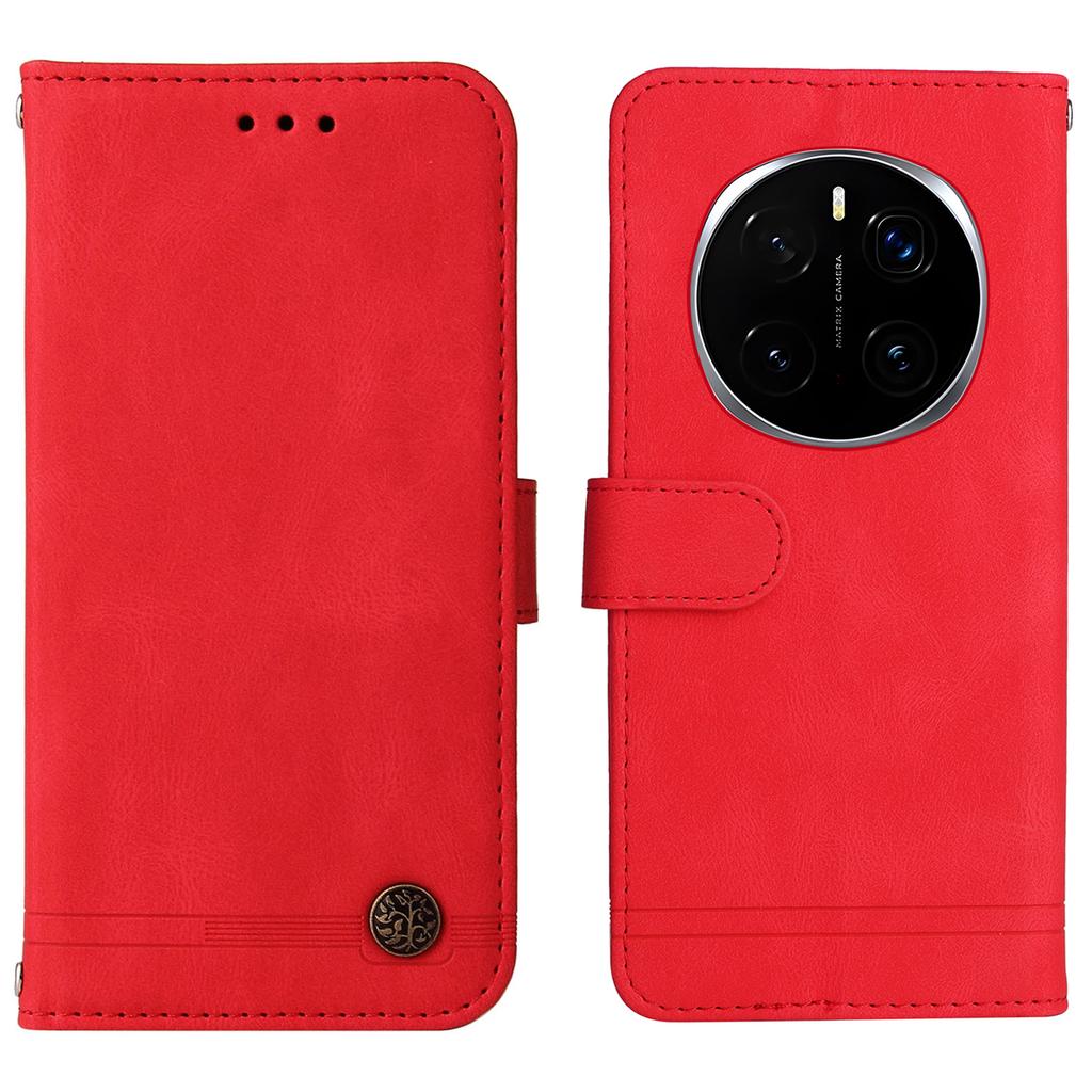 Dla Honor Magic7 Pro 5G Skórzane Etui Portfelowe Skóra w Dotyku Pokrowiec na Telefon Stojak z Paskiem
