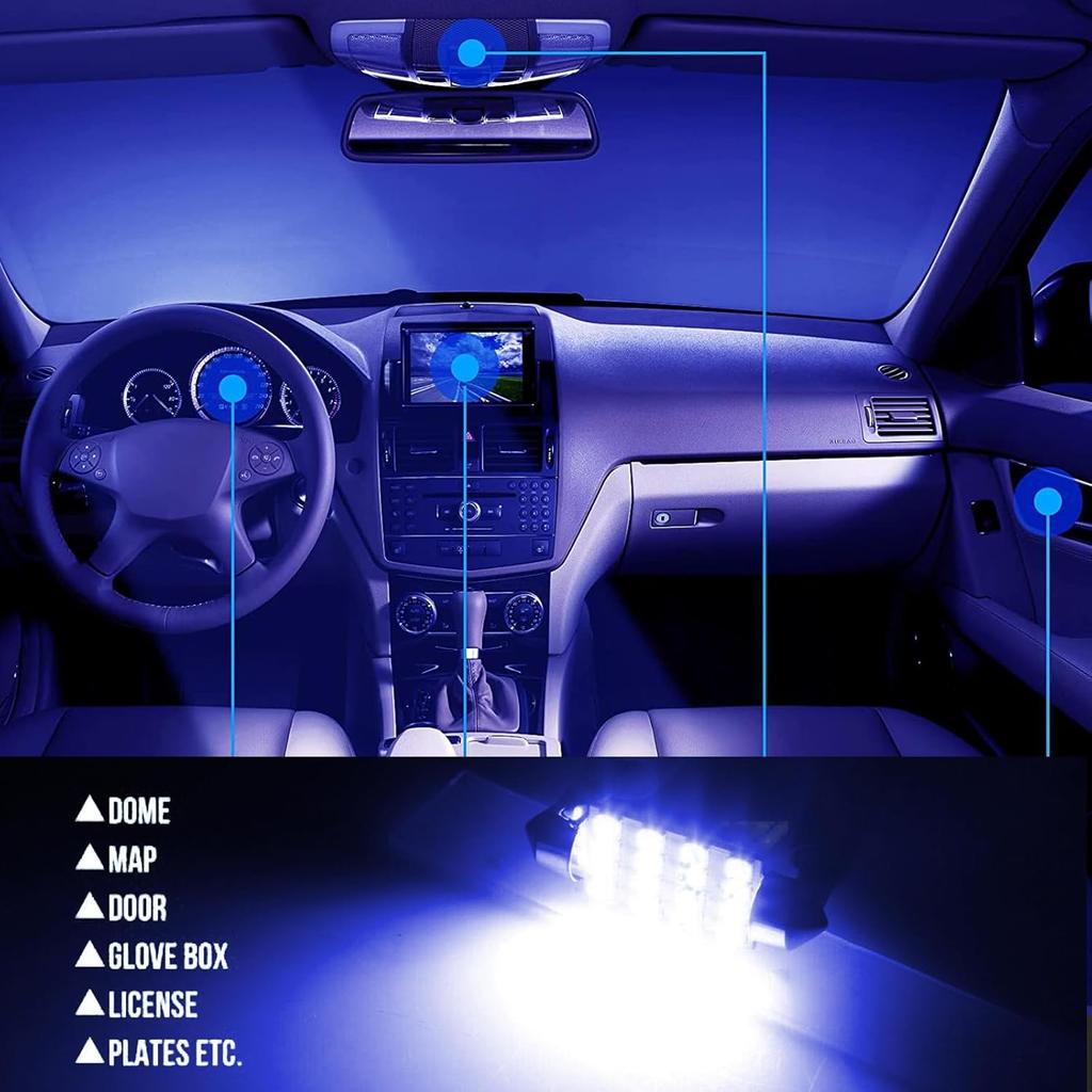 Pack-24 Car LED Bulb Kit Set, T10 31 mm 42 mm Interior Car Lights Bulbs Dome Light, Festoon Bulbs LED Replacement Bulbs for Car Dome Map Door