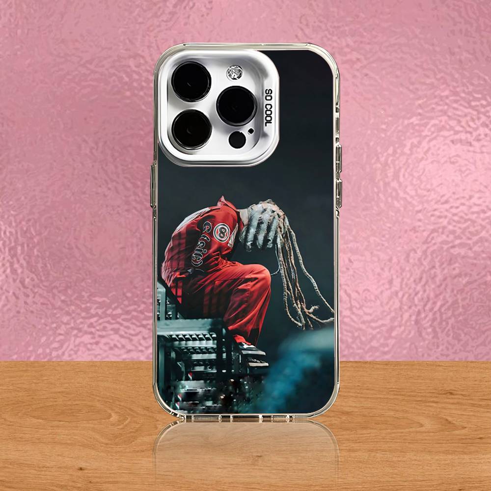 

C-Corey Taylor Rock Singer Phone Case For iPhone 16,15,14,13,12,11,Pro,Max,Plus,Mini,SE Grey White Matte Laser Back Cover iPhone16