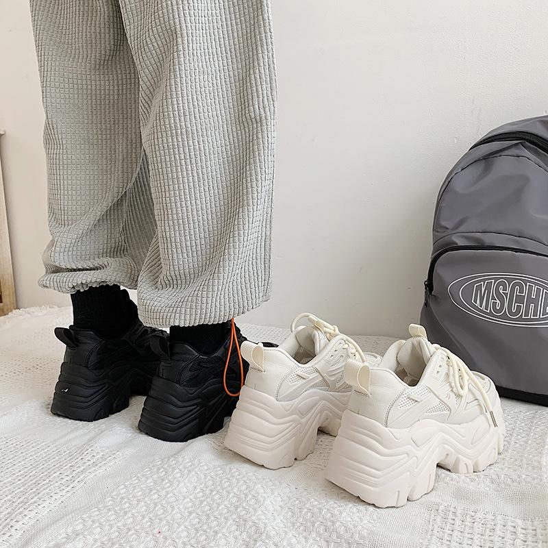 Femmes chaussures décontractées respirant été chaussures compensées grosses baskets plate-forme chaussures femmes mode baskets printemps