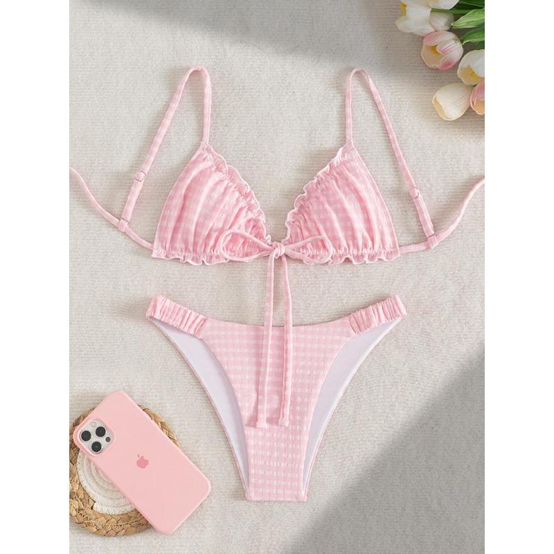 Costumi da Bagno Donna Push Up Femminili da Spiaggia Costumi da Bagno Bikini Brasiliano Set Bagnante da Piscina 2026 Bikini Sexy Costumi da Bagno Rosa