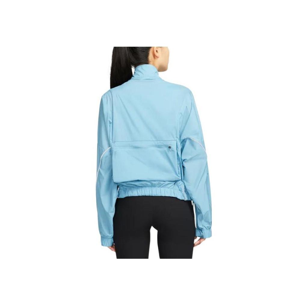Nike Run Division Solid Color Zip-Up Waist Drawstring Jacket Women Jacket Blue DQ5958-424