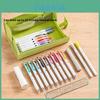 Canvas Large Capacity Pencil Case With Wide Opening For Students And Office Use