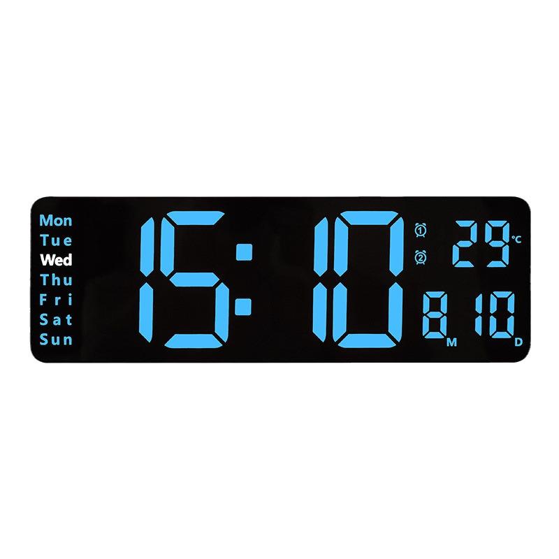 13-Inch Minimalist Wall/Table Clock with Large Digital Display, Multiple Alarms & Multifunction Features - Model 6629