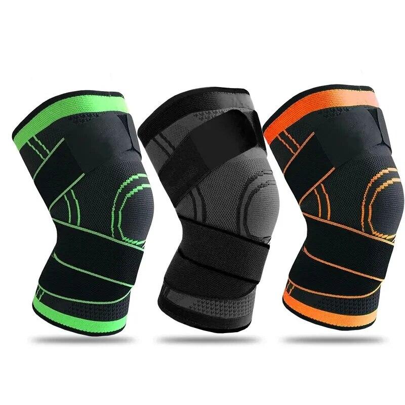 Knee Compressions Sleeve With Adjustable Straps Compression Bandage Protector Knee For Running Working Out Sport Wearing All Day