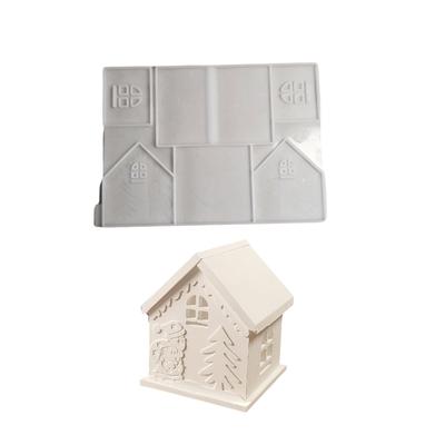 Flexible Sturdy Silicone Epoxy Resin Castes Mold Christmas House Shaped Molds Accessory for Craft and Home Decoration