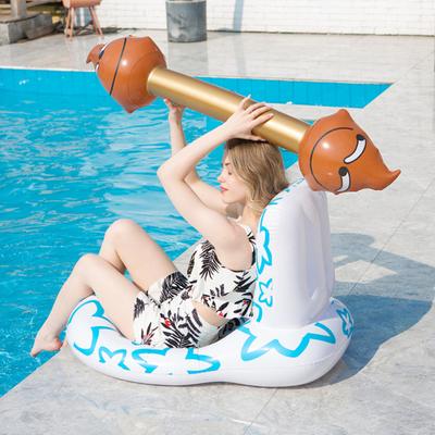 Flotador Inflable con Forma de Inodoro Atractivo PVC Estable Silla Tumbona para Deportes Acuáticos Esterilla para Adultos