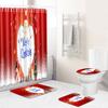 Christmas Bathroom Non-Slip Doormat Bathroom Waterproof Shower Curtain Toilet Floor Mat Four-Piece Shower Room Absorbent Carpet