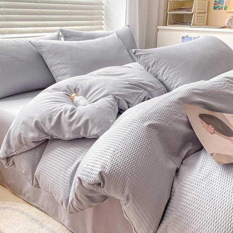 2025 All-Season Home Textile Bedding Set: Bed Sheet, Duvet Cover, Quilt Cover for Student Dorms - 3-Piece Set