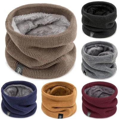 Mode Frauen Gestrickter Schal Solide Cashmere Wie Winter Snood Schals Dame Warme Wolle Pelz Dicken Unisex Männer Hals Schals Ring