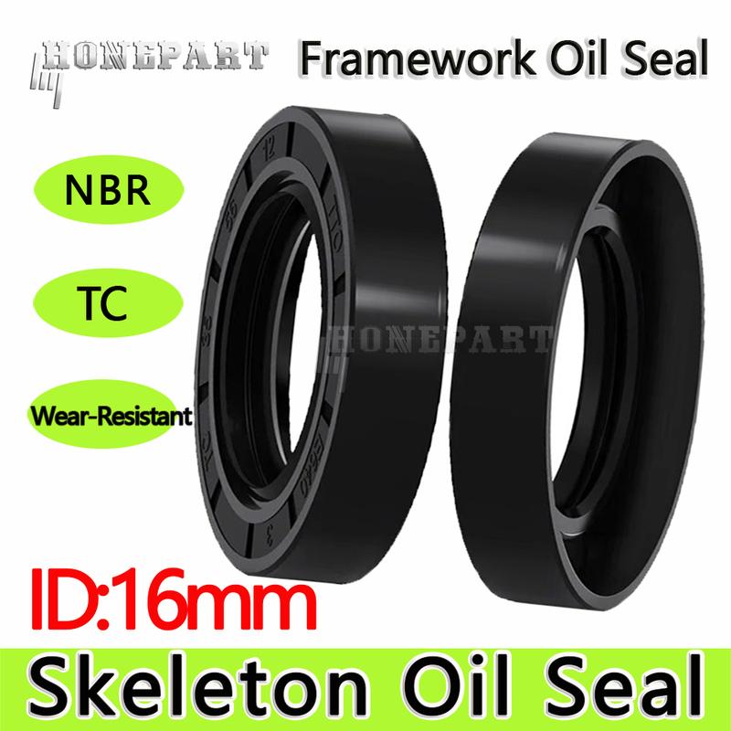 TC 16mm NBR Oil Seals Nitrile Rubber Shaft Double Lip Oil Seal Gaskets 16x22x4 16x22x7 16x25x5 16x26x7 16x30x7 16x35x7 16x24x7 16x22x4mm
