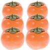 DOITOOL Food Sample 6 Persimmons Yellow Persimmon Figurine Fruit Model Fruit Decoration Imitation Persimmon Fruit Display Interior Yellow Persimmon