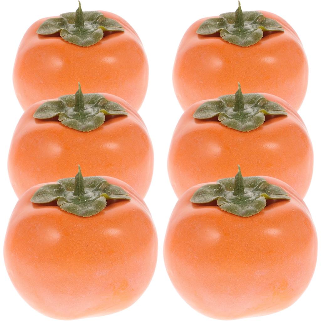 DOITOOL Lebensmittelexemplar 6 Kaki Gelbe Kaki Figur Fruchtmodell Fruchtdekoration Imitations-Kaki Fruchtpräsentation Interieur Gelbe Kaki