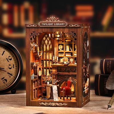 DIY Book Nook Kit Twilight Library Sweet Chapter Wooden Bookend 3D Puzzle Assembly Handmade Model Gifts