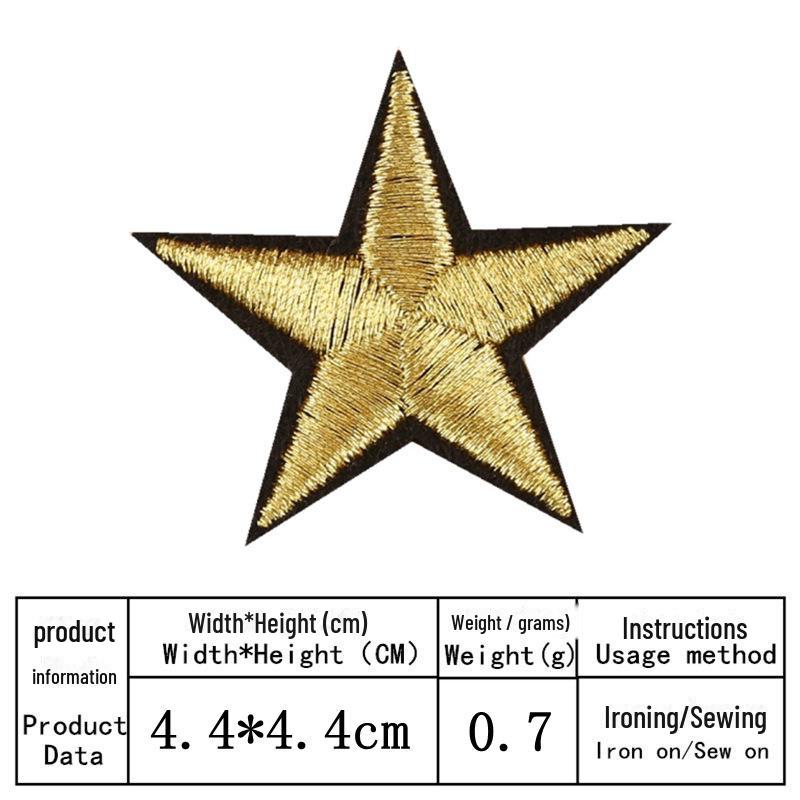 Stoffabzeichen mit fünfzackigem Stern-Stickerei