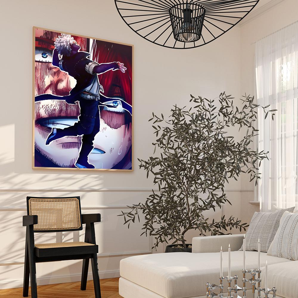 Hero Academia Todoroki Shouto Vintage Posters Sticky Whitepaper Prints Posters Artwork Posters Wall Stickers