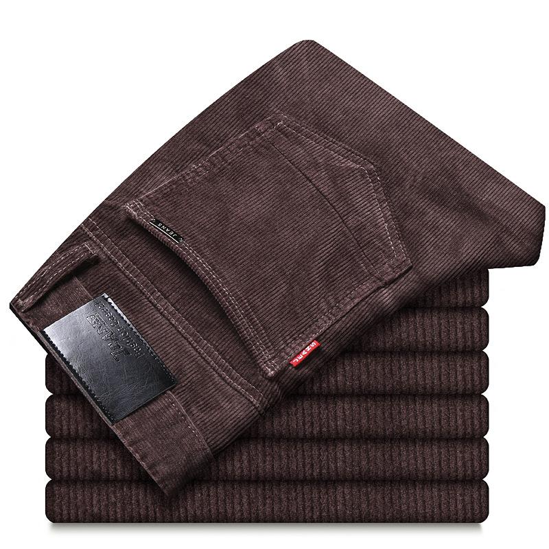 Autumn And Winter New Corduroy Pants Straight Leg Slim Fit Elastic Business Versatile Men'S Business Casual Pants