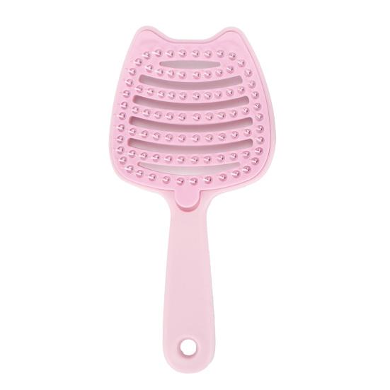 Cat Ear Self Cleaning Hair Brush for Women, Vented Hair Styling Brush for Faster Blow Drying, Detachable Curved Hair Detangler Brush