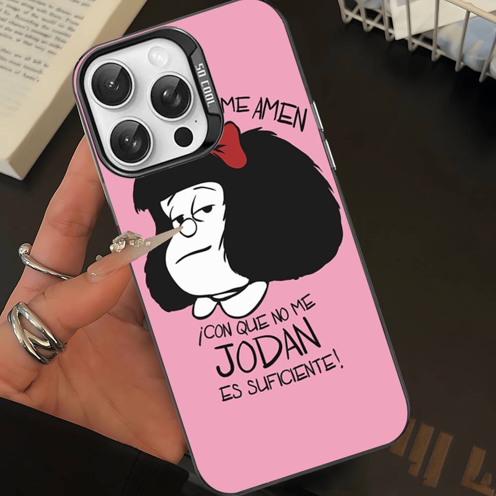 

Popular Cartoon M-Mafalda Phone Case For IPhone 17 16 15 14 13 12 11 Pro Max Plus Color Silver Cover iPhone 13 pro