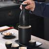 Vintage Ceramic Sake Pot Cups Set Traditional Durable Crafts Gift Groove Design Creative for Cupboard Cabinet Drawer Home