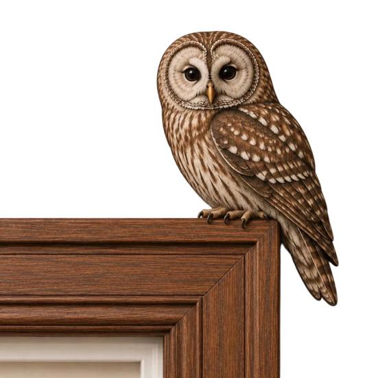 Accents de pièce inspirés par la nature, Décor Topper d'oiseau en bois pour porte, Statuette d'angle de forme adorable, Panneau décoratif en bois fait à la main, Aménagement intérieur de forêt