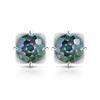 925 Sterling Silver Light Luxury Simple Crystal Zircon Square Round Bud Women's Earrings Birthday Party Anniversary Gift