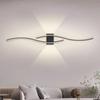 Moderne LED Strip Vegglampe Dobbel Kurve Fjernkontroll Lys Sengebord Dekor Svart Gull Vegglamper Stue Soverom Led Fixtu