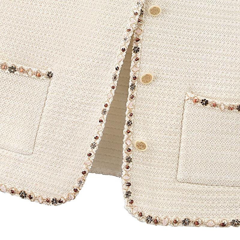 Elegante Damen Strickweste mit einreihiger Knopfleiste