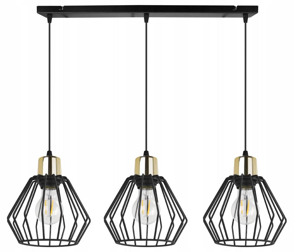 Hanging Lamp, Ceiling Chandelier, Wire Shade, Led