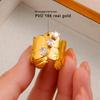 YueShi Luxury Zircon Leaf Ring - European & American Design, Versatile, Elegant, Cross-border Style.