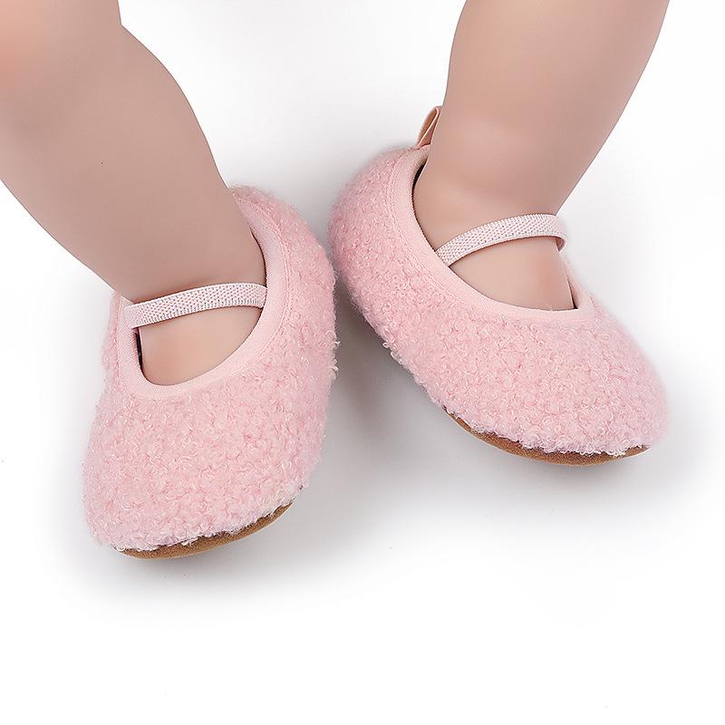 Warm Cotton Furry Baby Walking Shoes for 0-1 Year Olds - Indoor Autumn/Winter Wear