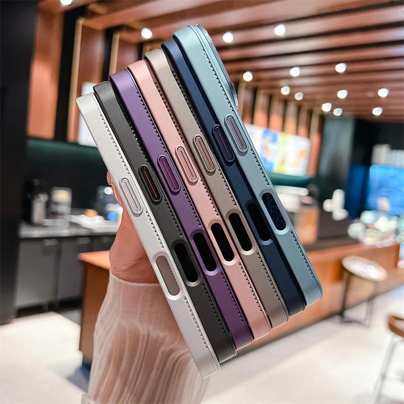 Slim Heat Dissipation Mesh For Magsafe phone Case for iPhone 15 13 12 14 16 Pro Max 16 Plus Metal Camera Protection Cover