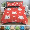 Cute Rabbit Print Comfortable Duvet Quilt Cover Pillowcase Bedding Set Children Bedroom Decoration Home Textile