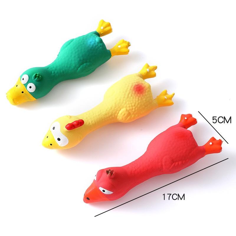 Cute Dog Squeak Toy Latex Chicken Shape Durable Chew for Small-Medium Breeds Interactive Pet Supplies