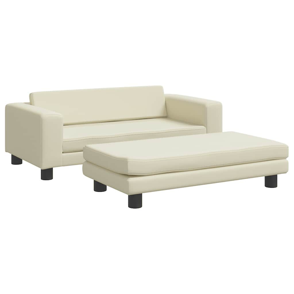 vidaXL Dog Bed with Extension Cream 100x50x30 Cm Faux Leather