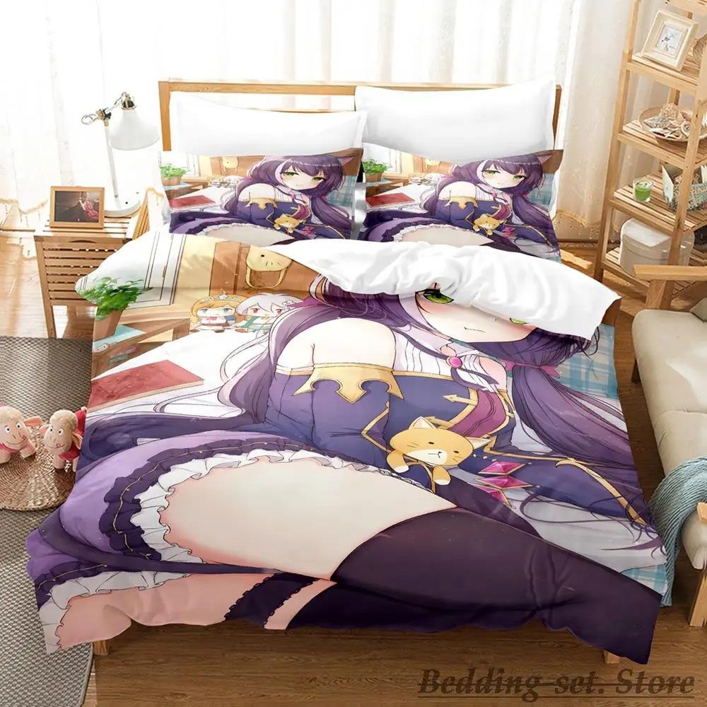 Kawaii Kyaru Bedding Set Single Twin Full Queen King Size Bed Set Adult Kid Bedroom Duvetcover Sets  Anime Grils