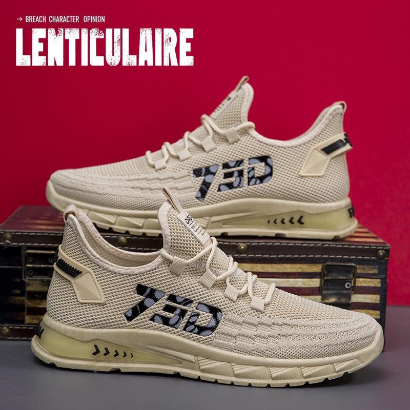 Large size trend mesh men's shoes new men's fly-woven breathable sports shoes fashion versatile casual shoes