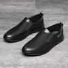 [Cowhide] Summer Mesh Shoes Breathable Men's Mesh Shoes Non-slip Soft-soled Casual Leather Men's Shoes Lazy Shoes One Pedal