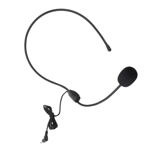Vbestlife Head-Mounted Microphone, Mini 3.5mm Wired Condenser Microphone with Unidirectional Microphone Core for Voice Amplifier Speakers, Stage Perfo