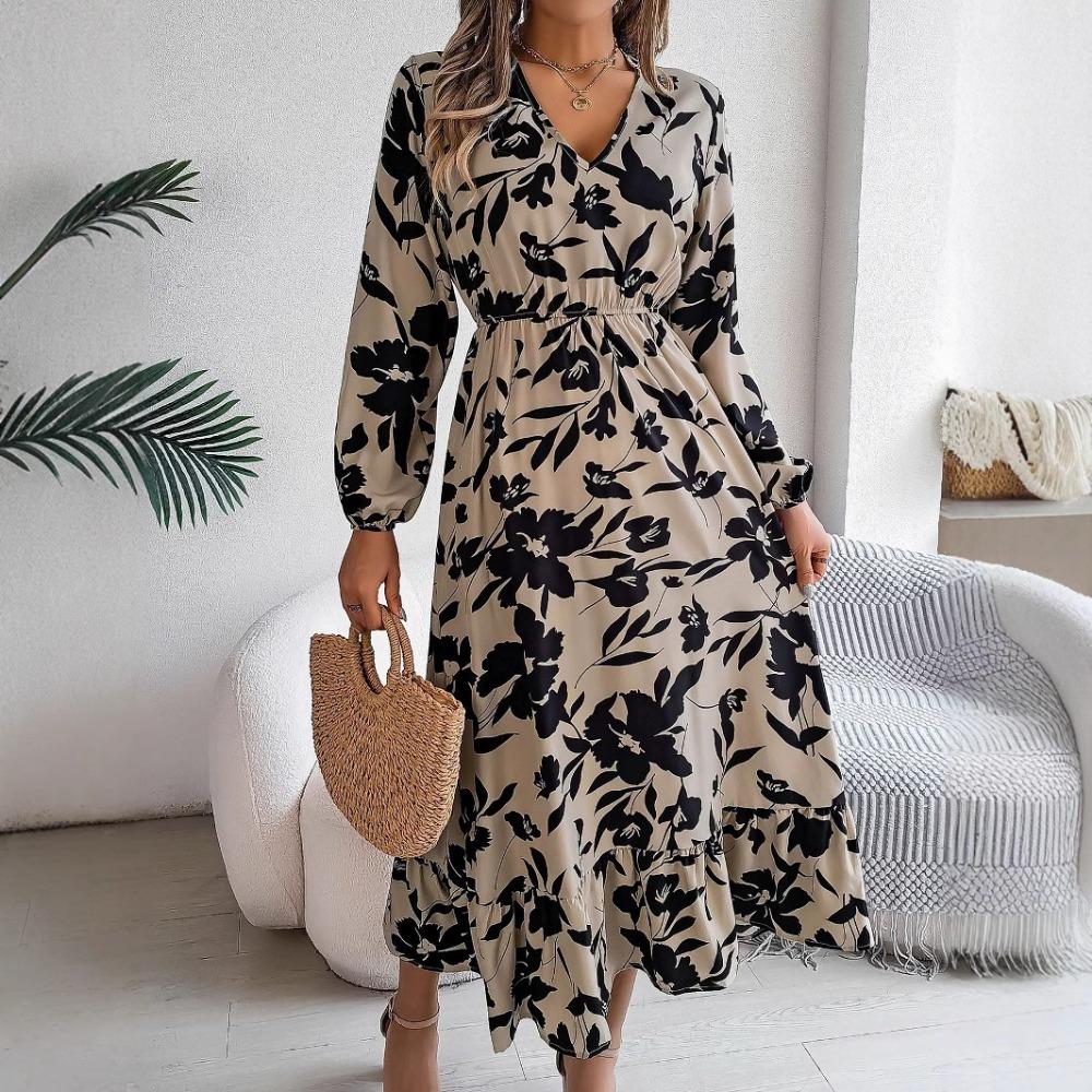 Casual Waist Cinched Long Sleeved Dress