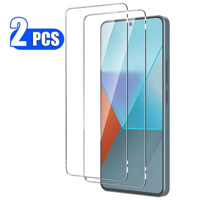 2PCS Tempered Glass Film Glass HD Clear Screen Protector For Redmi 13C 12 12C Note 13 12S 11 11s 12 4G Note 13 Pro / Note 12 Pro+ 5G POCO F5 X6 M6