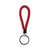 Solid Color Woven Leather Key Pendant for Men and Women - Couple's Metal Keyring Accessory