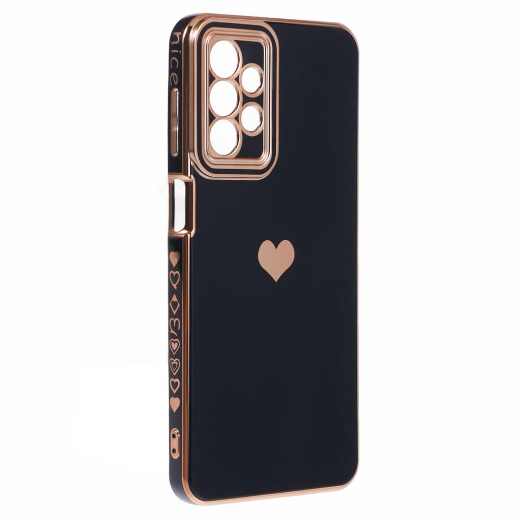 Pour Samsung Galaxy A13 4G Coque TPU 6D Électroplaqué Cœur d'Amour Anti-Chute Housse de Téléphone