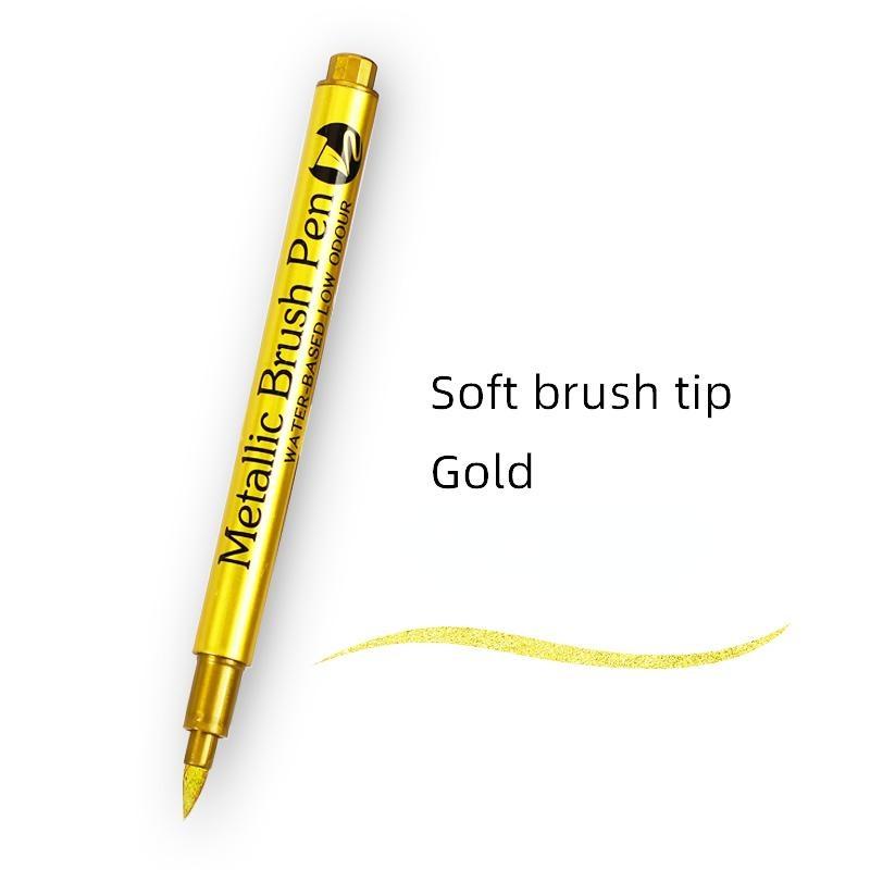 

1 шт. водостойкие металлические маркеры перманентная краска маркер для DIY ремесел скрапбукинг Марк художник иллюстрации канцелярские принадлежности 13.8*1cm золотой