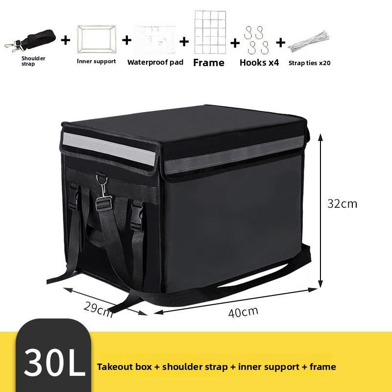 Schwarze Wasserdichte Lebensmittel-Liefer-Isolierbox Kleine Mittlere Große 30 45 62L Größen Lokale Lieferung Kühltasche Picknick BBQ Zubehör